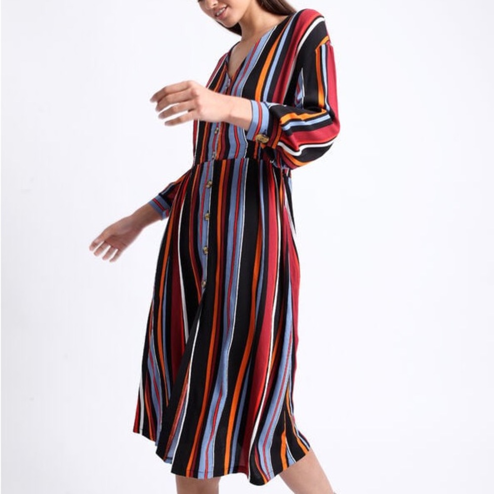 Pimkie Long-Sleeve Striped Midi Dress